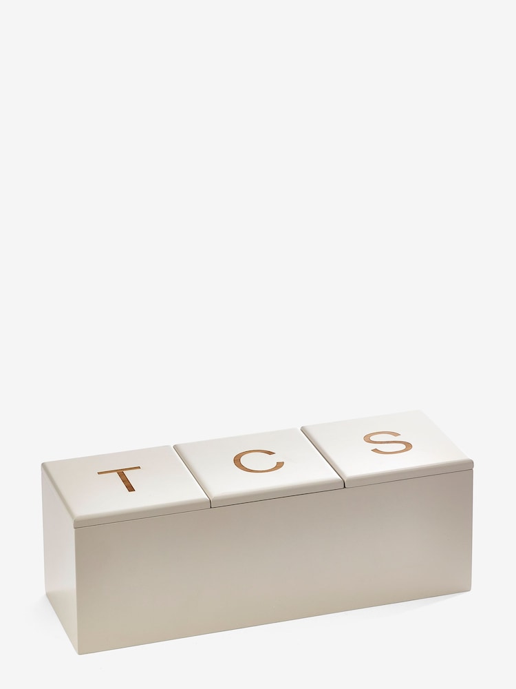 Cream Bamboo Tea, Coffee & Sugar Storage Box - Image 3 of 3