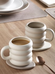 Set of 2 Natural Speckle Mugs - Image 1 of 4