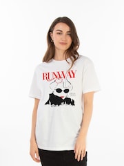 Brands In White Disney Devil Wears Prada Runway Boyfriend Fit T-Shirt - Image 1 of 4