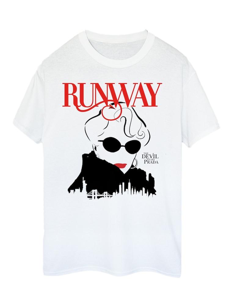 Brands In White Disney Devil Wears Prada Runway Boyfriend Fit T-Shirt - Image 2 of 4