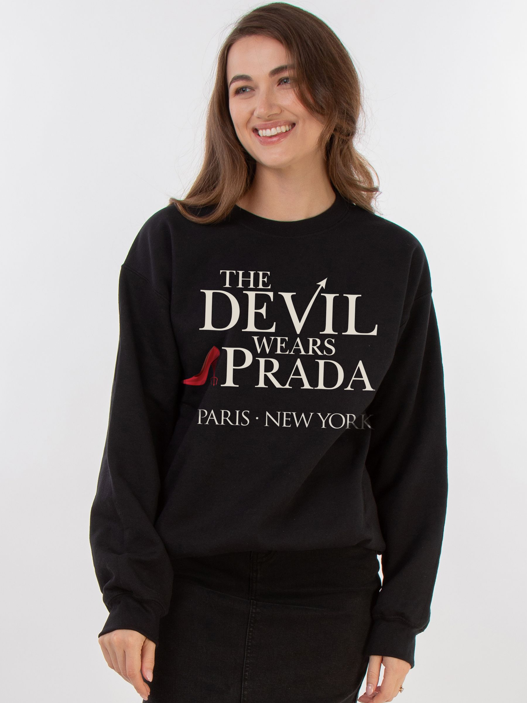 Buy Brands In Black Disney Devil Wears Prada Logo Paris Sweatshirt