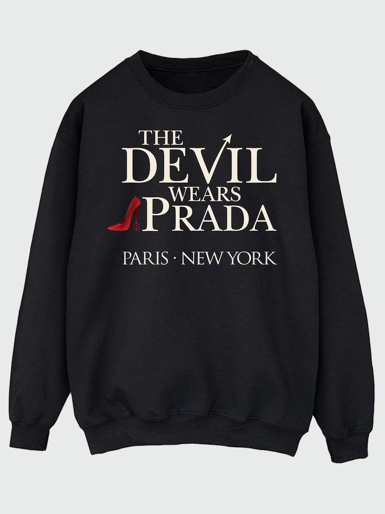 Brands In Black Disney Devil Wears Prada Logo Paris Sweatshirt - Image 2 of 4