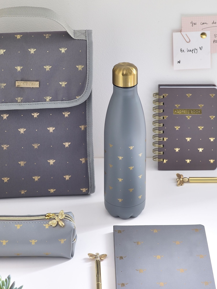 Grey Bee Print Lunch Bag - Image 3 of 4