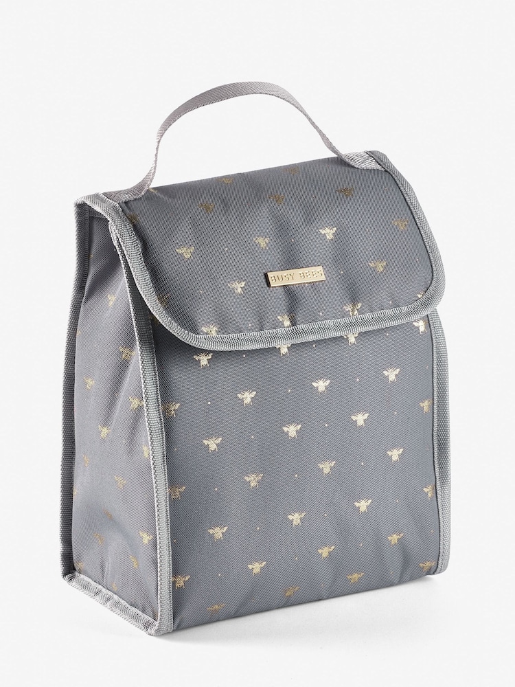 Grey Bee Print Lunch Bag - Image 4 of 4