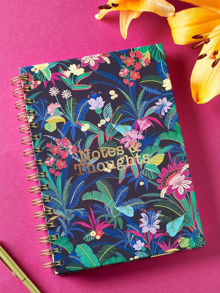 Navy Tropical Floral A5 Notebook - Image 1 of 4