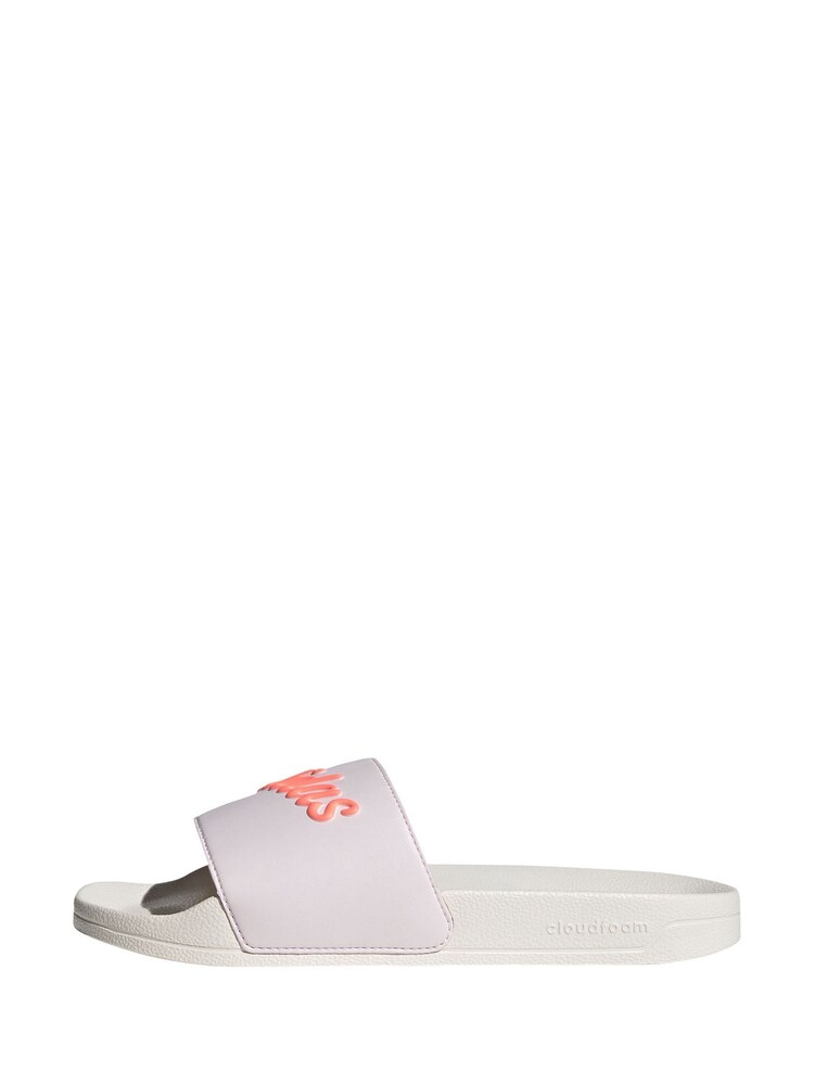 adidas Pink Sportswear Adilette Shower Sliders - Image 2 of 8 adidas Pink Sportswear Adilette Shower Sliders - Image 2 of 8