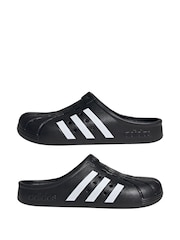 adidas Black Adilette Clogs - Image 4 of 8