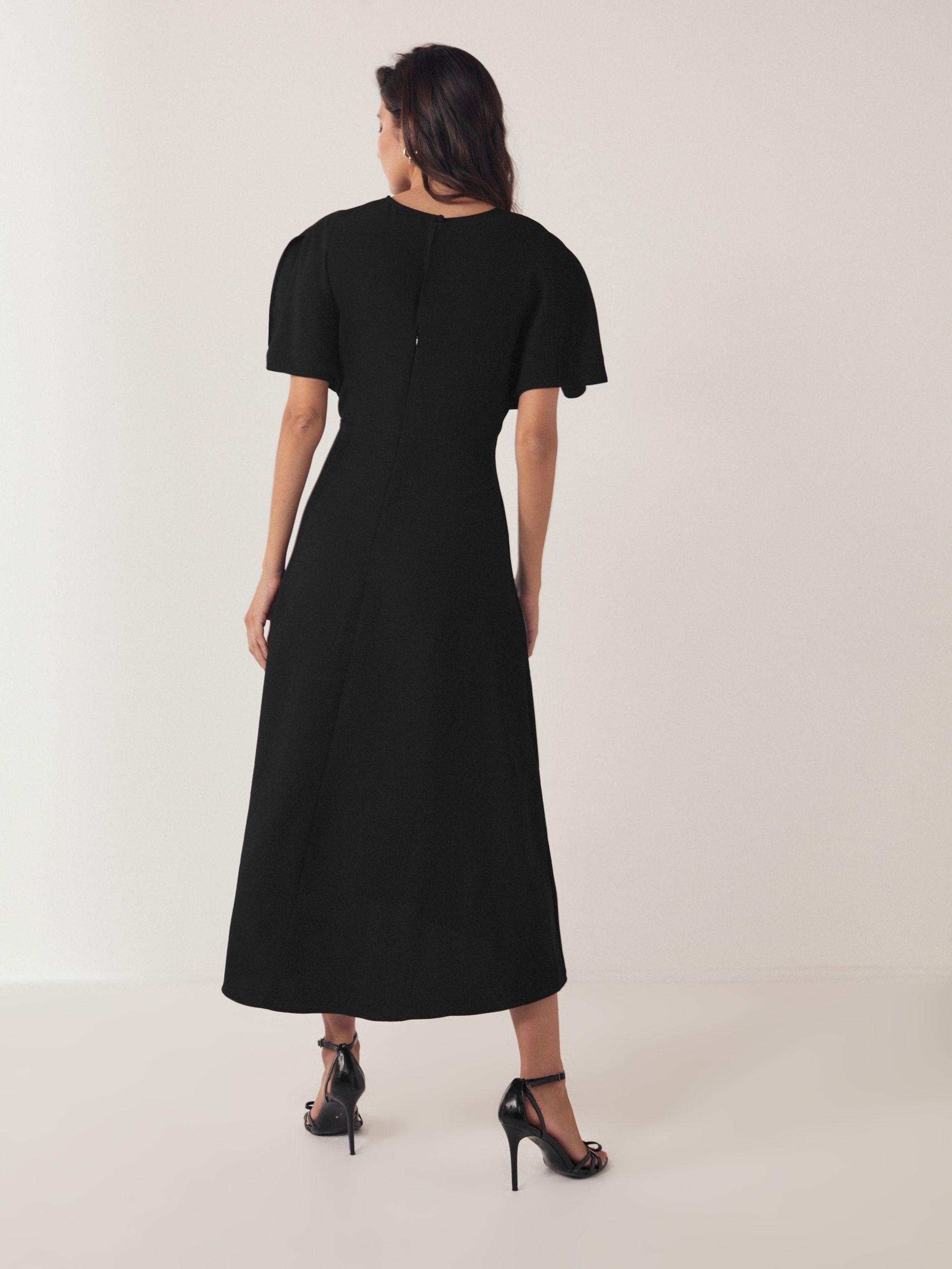 Buy Black Short Sleeve Ruched Midi Dress from Next USA