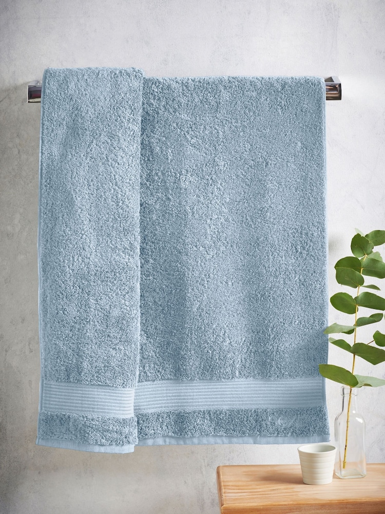 Sky Blue Egyptian Cotton Towel - Image 2 of 5