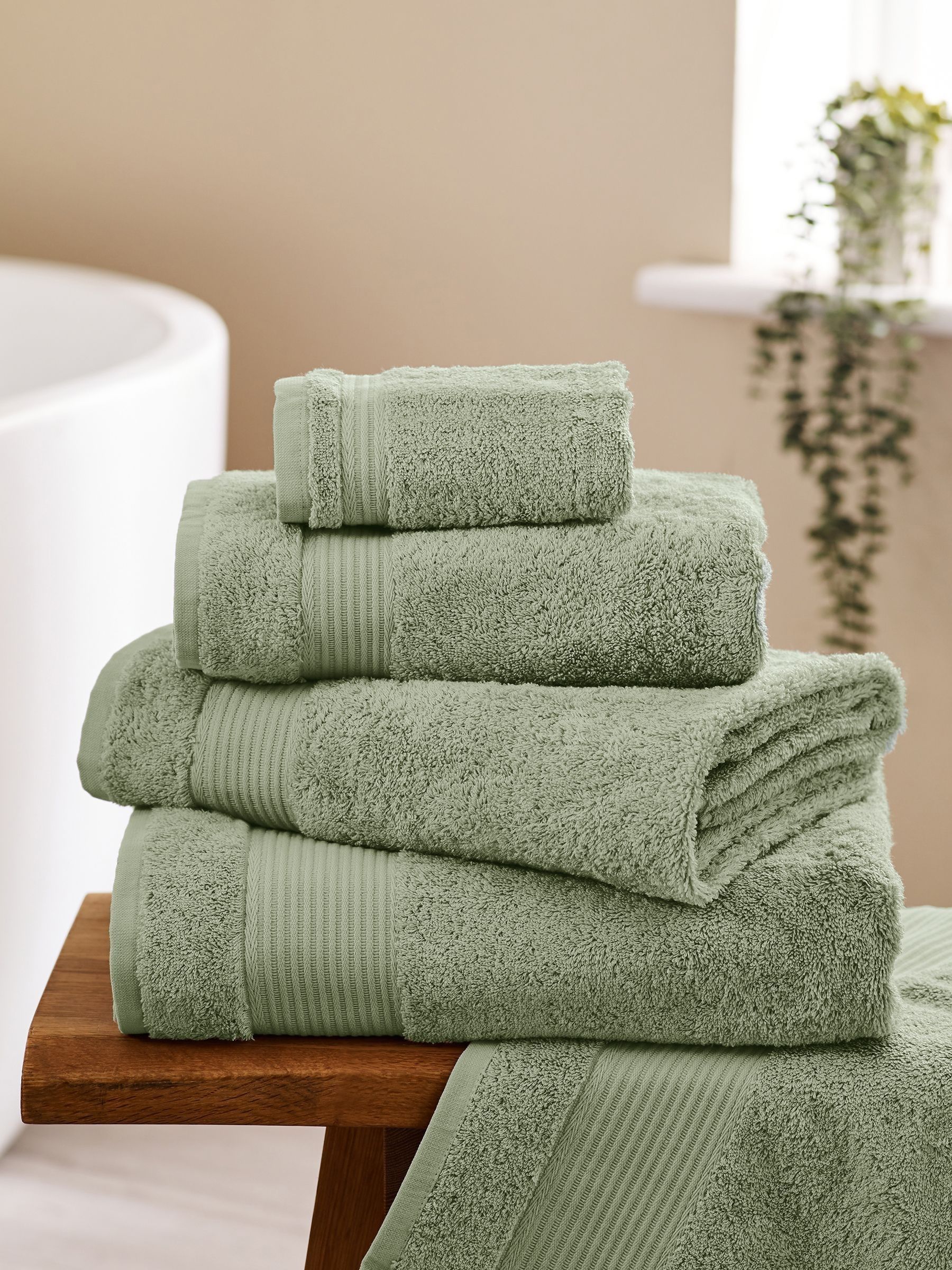 Buy Green Sage Mid Egyptian Cotton Towel from the Next UK online shop