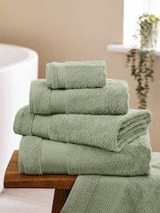 Green Sage Mid Egyptian Cotton Towel - Image 1 of 5