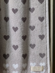 Grey Hearts 100% Cotton Towel - Image 2 of 4