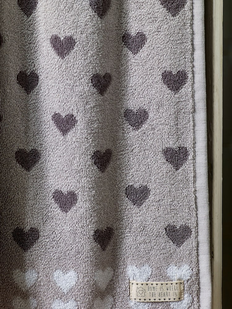 Grey Hearts 100% Cotton Towel - Image 2 of 4