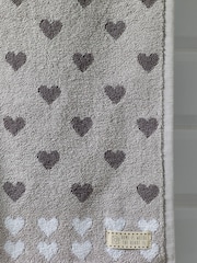 Grey Hearts 100% Cotton Towel - Image 4 of 4