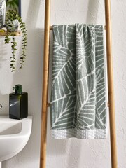 Handtuch mit Blatt 100 % Baumwolle - Bild 1 von 5