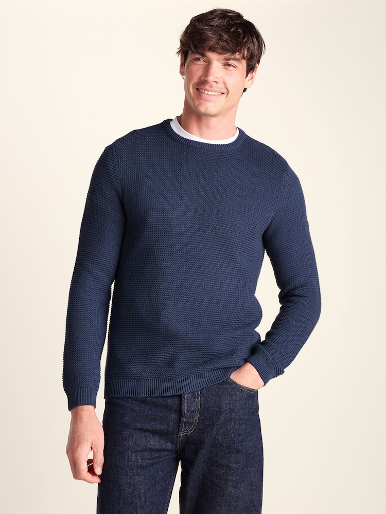 Blå - Tog 24 Ethan Rund hals Knit Jumper - Bild 1 av 6