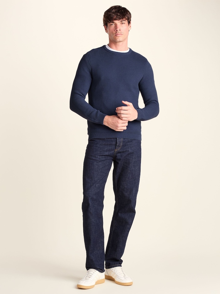 Blå - Tog 24 Ethan Rund hals Knit Jumper - Bild 2 av 6