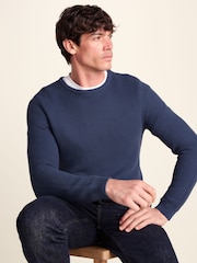 Blå - Tog 24 Ethan Rund hals Knit Jumper - Bild 4 av 6