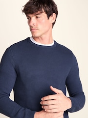 Blå - Tog 24 Ethan Rund hals Knit Jumper - Bild 5 av 6
