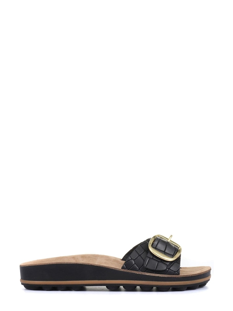 Jones Bootmaker Black South Beach Ladies Buckle Mule Sandals - Image 1 of 5