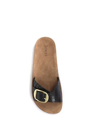 Jones Bootmaker Black South Beach Ladies Buckle Mule Sandals - Image 4 of 5