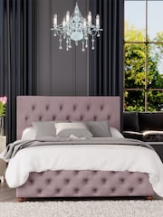 Laurence Llewelyn-Bowen Blush Pink Luna End Lift Ottoman Storage Bed - Image 1 of 5
