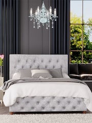 Laurence Llewelyn-Bowen Silver Luna End Lift Ottoman Storage Bed - Image 1 of 5
