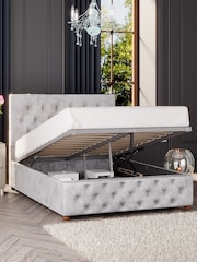Laurence Llewelyn-Bowen Silver Luna End Lift Ottoman Storage Bed - Image 2 of 5