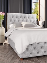 Laurence Llewelyn-Bowen Silver Luna End Lift Ottoman Storage Bed - Image 3 of 5