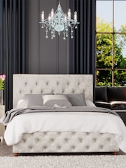 Laurence Llewelyn-Bowen Pearl White Luna End Lift Ottoman Storage Bed - Image 1 of 5