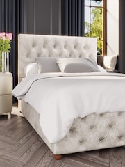 Laurence Llewelyn-Bowen Pearl White Luna End Lift Ottoman Storage Bed - Image 3 of 5