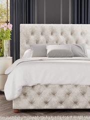 Laurence Llewelyn-Bowen Pearl White Luna End Lift Ottoman Storage Bed - Image 4 of 5