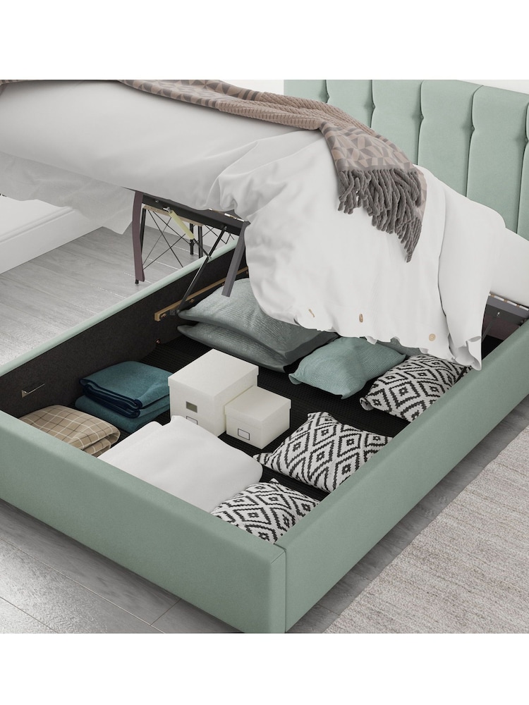 Aspire Furniture Duck Egg Blue Hepburn End Lift Ottoman Storage Bed - Image 2 of 6