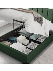 Aspire Furniture Green Hepburn End Lift Ottoman Storage Bed - Image 2 of 6