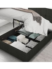 Aspire Furniture Charcoal Grey Caine End Lift Ottoman Storage Bed - Image 2 of 5