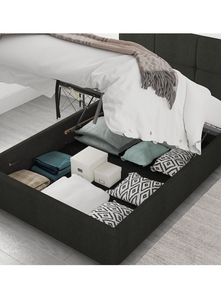Aspire Furniture Charcoal Grey Caine End Lift Ottoman Storage Bed - Image 2 of 5