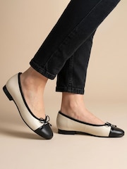 Jones Bootmaker Black-Beige Olivie Leather Pumps - Image 1 of 6