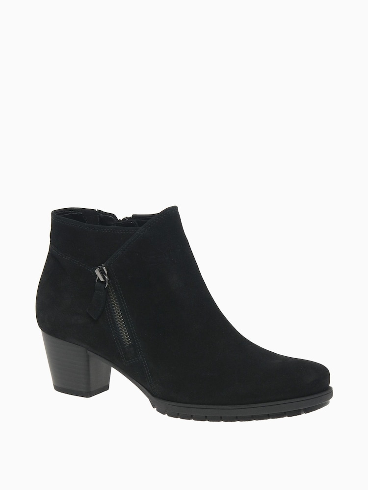 Gabor Olivetti Black Nubuck Oil Ankle Boots - Image 3 of 5