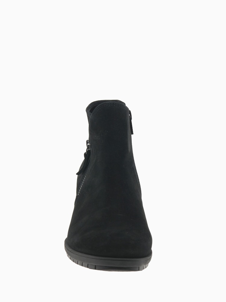 Gabor Olivetti Black Nubuck Oil Ankle Boots - Image 4 of 5
