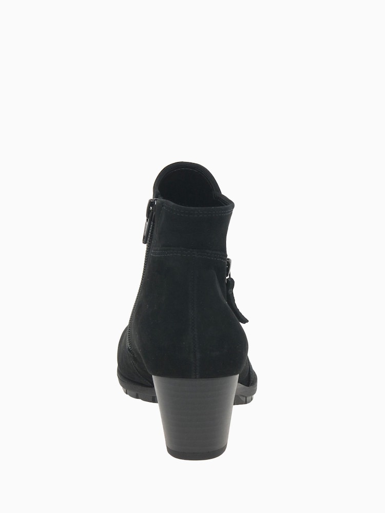 Gabor Olivetti Black Nubuck Oil Ankle Boots - Image 5 of 5