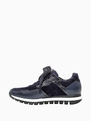 Gabor Blue Willett Marine Suede Trainers - Image 2 of 5