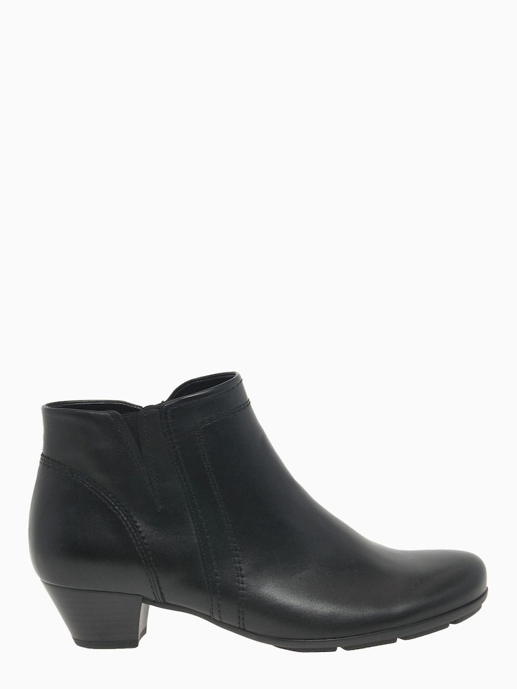 Gabor Heritage Black Leather Ankle Boots - Image 1 of 5