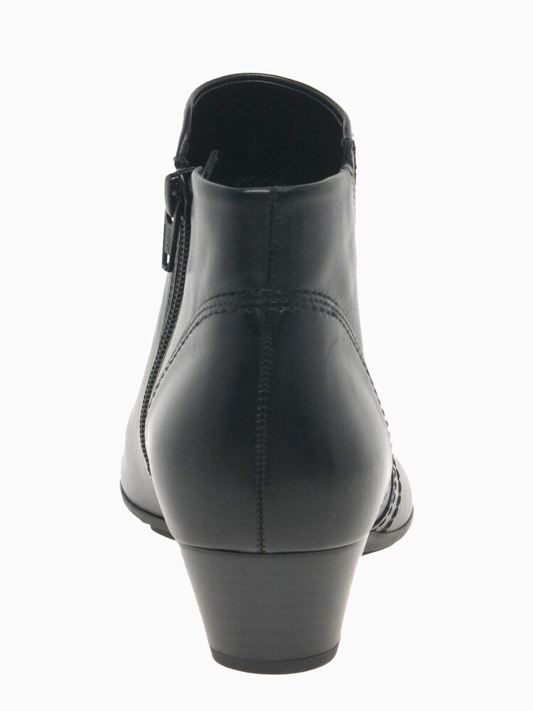Gabor Heritage Black Leather Ankle Boots - Image 5 of 5