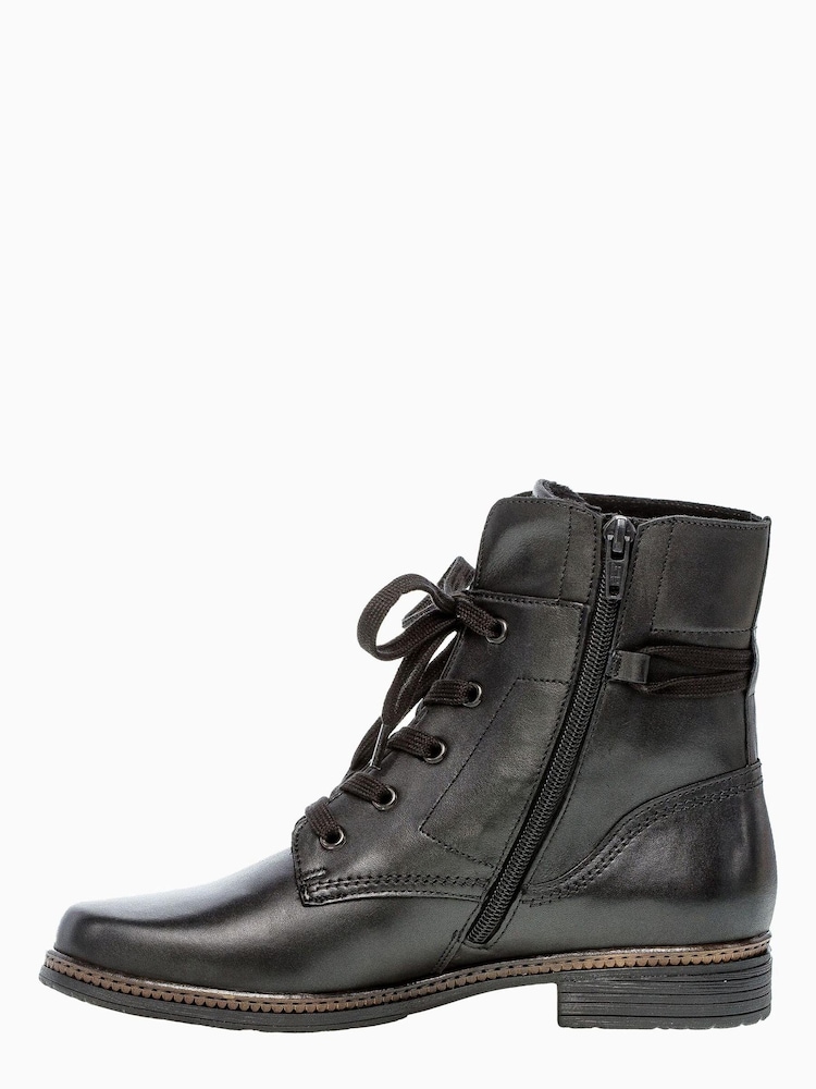 Gabor Nerissa Black Leather Ankle Boots - Image 2 of 5 Gabor Nerissa Black Leather Ankle Boots - Image 2 of 5