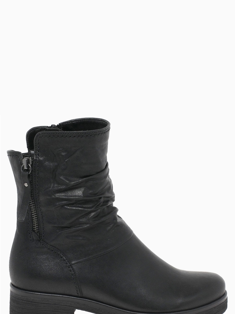 Gabor Zola Black Leather Ankle Boots - Image 1 of 5