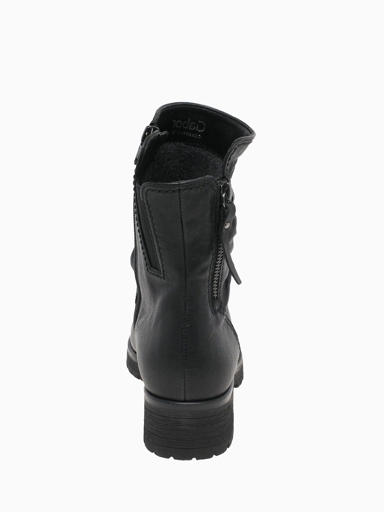 Gabor Zola Black Leather Ankle Boots - Image 5 of 5
