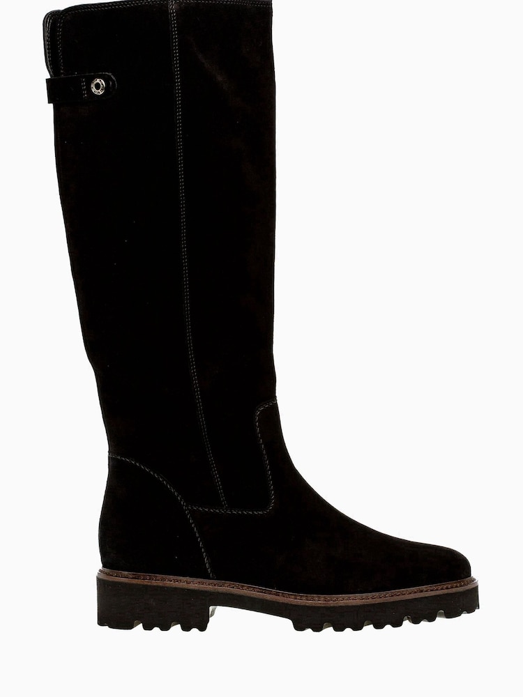 Gabor Black Be-Bop Suede Calf Long Boots - Image 1 of 5