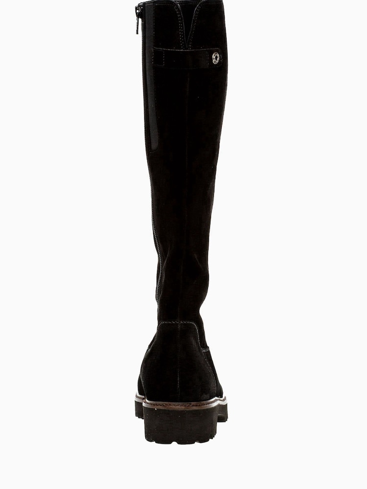 Gabor Black Be-Bop Suede Calf Long Boots - Image 2 of 5