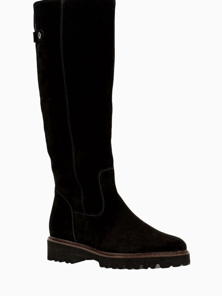 Gabor Black Be-Bop Suede Calf Long Boots - Image 5 of 5