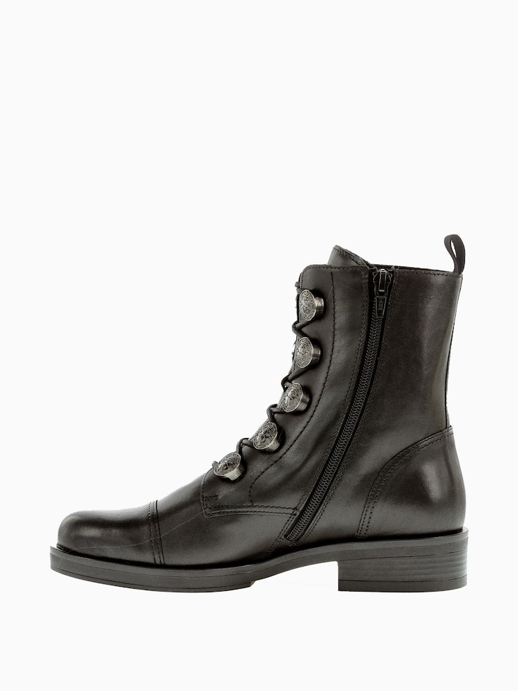 Gabor Black Lady Military Ankle Boots - Image 2 of 5